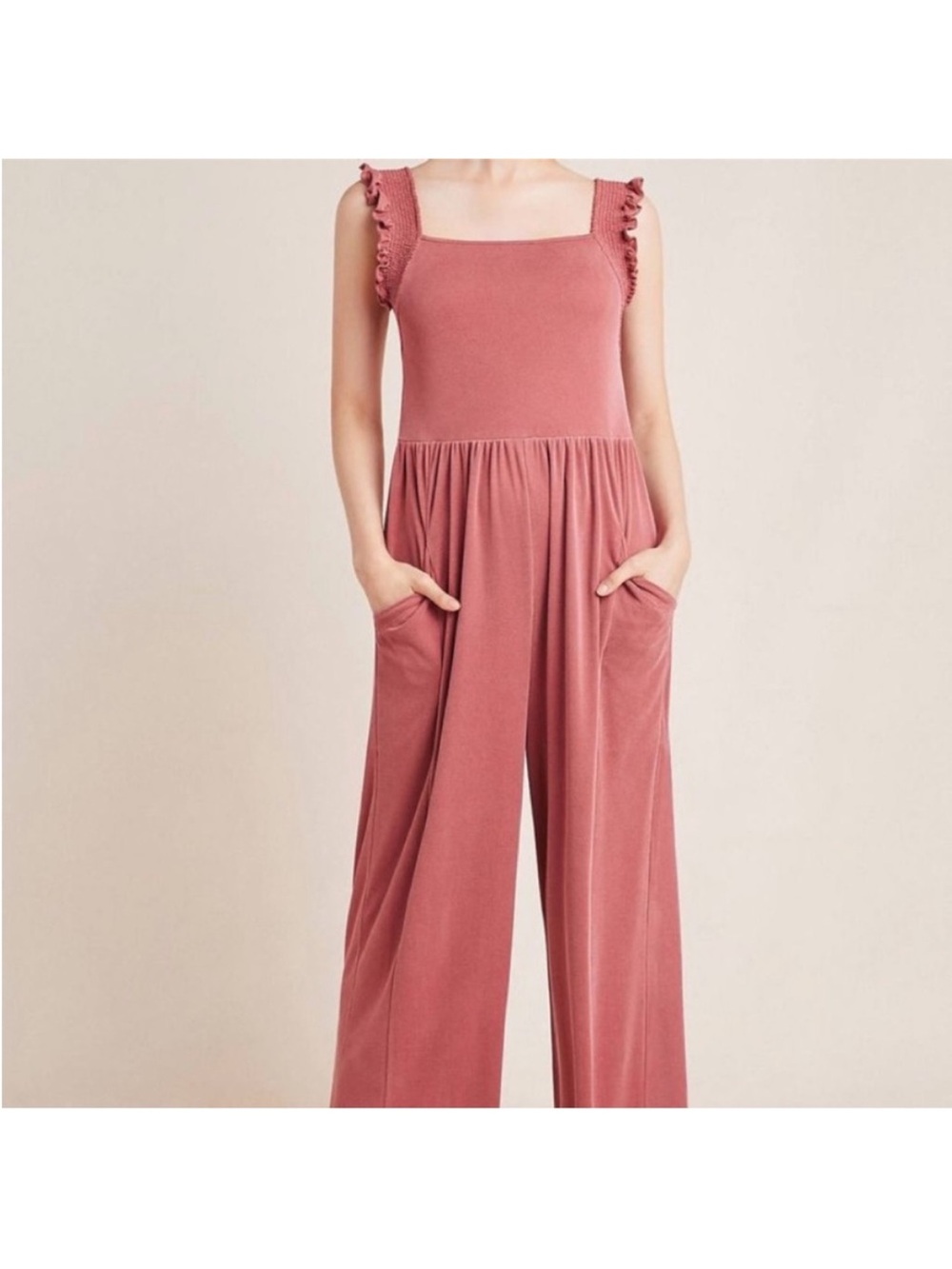 Anthropologie✖️Saturday Sunday Ribbed Jumpsuit Pockets S